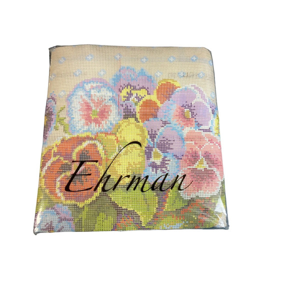 Ehrman NEW Pansy Bowl Bisquit Floral Needlepoint Tapestry Kit Fassett 2006 - Picture 1 of 3